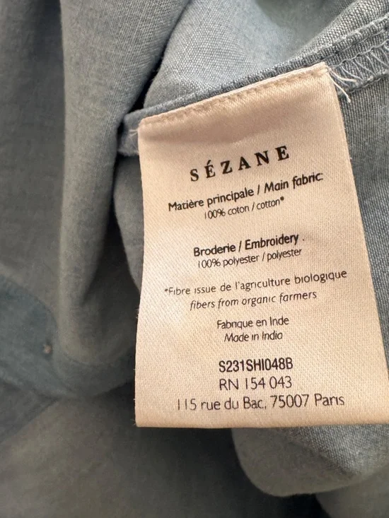 Sezane & SEA New York Flavie Chambray Shirt Rare - Picture 8 of 10